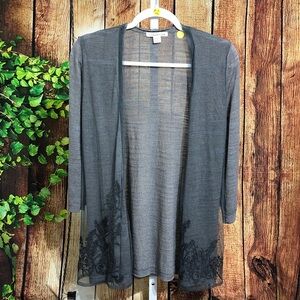 🚨(Must Bundle) Coldwater Creek Open Front Crochet Lace Cardigan Size M (10-12)